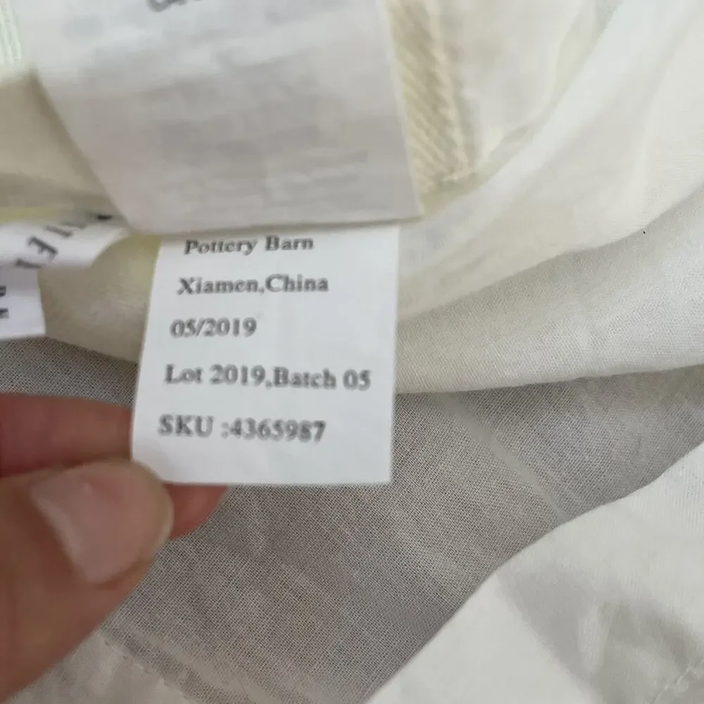 Pottery Barn Cal King Bed Skirt 84 in x 72 in Ivory Pleated